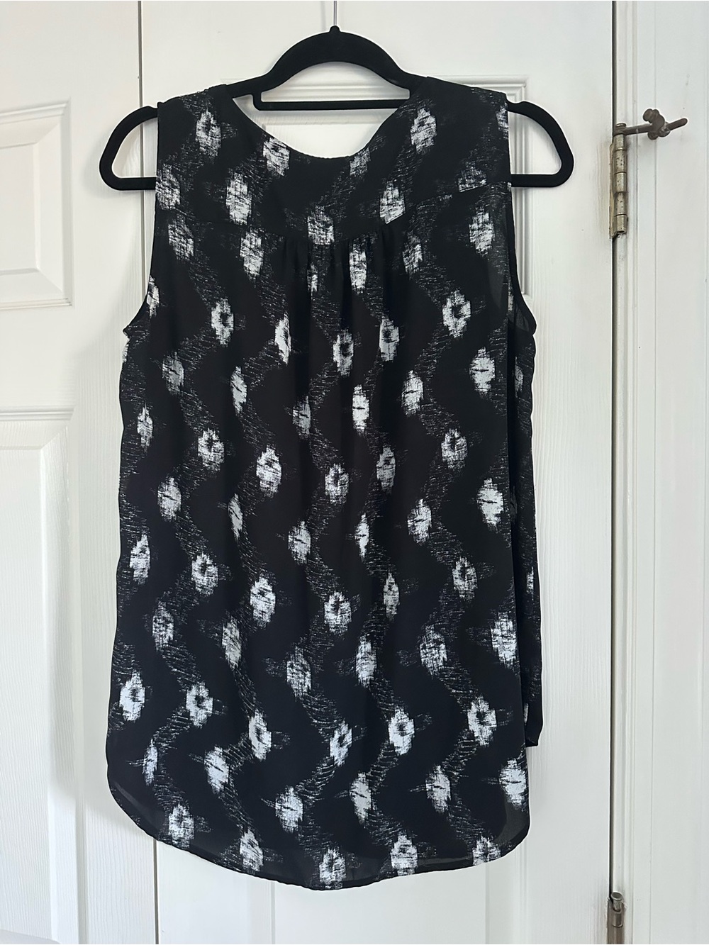 NYDJ Sleeveless Black & White Printed Women's Top 0X